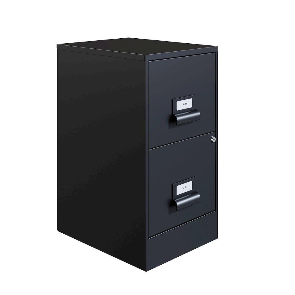 Space Solutions 18" Deep 2 Drawer Premier Vertical File Cabinet, Locking, Black