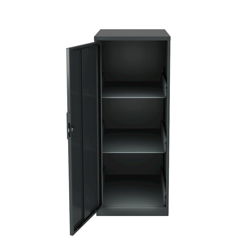 35.5" High 3-Shelf Storage Locker Cabinet, Welded Metal, Charcoal