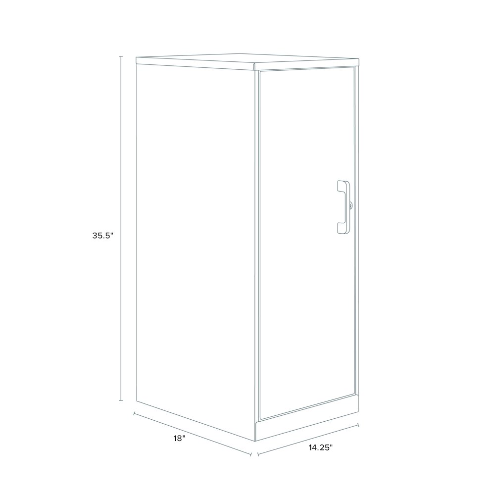 35.5" High 3-Shelf Storage Locker Cabinet, Welded Metal, Charcoal