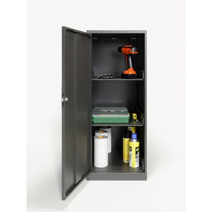 35.5" High 3-Shelf Storage Locker Cabinet, Welded Metal, Charcoal