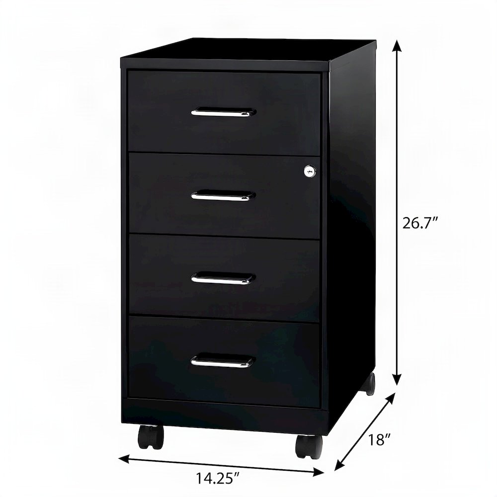 Bison Office Vertical File Organizer with 4 Locking Drawers, Black