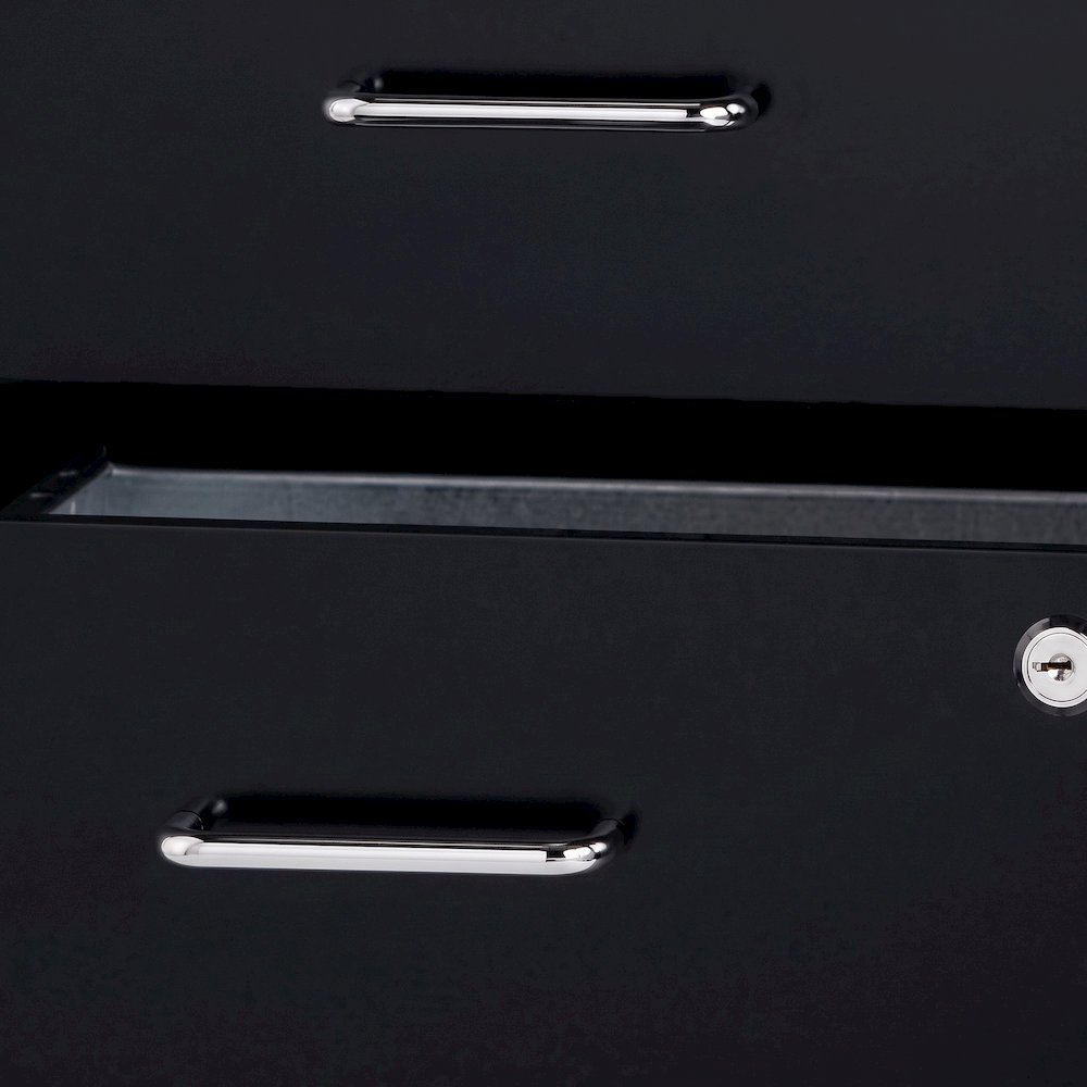 Bison Office Vertical File Organizer with 4 Locking Drawers, Black