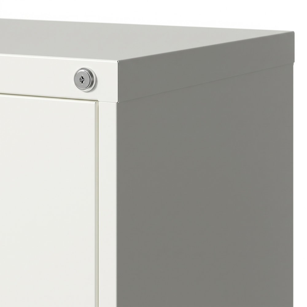 Bison Office Steel Lateral File Cabinet with 2 Metal Drawers, White