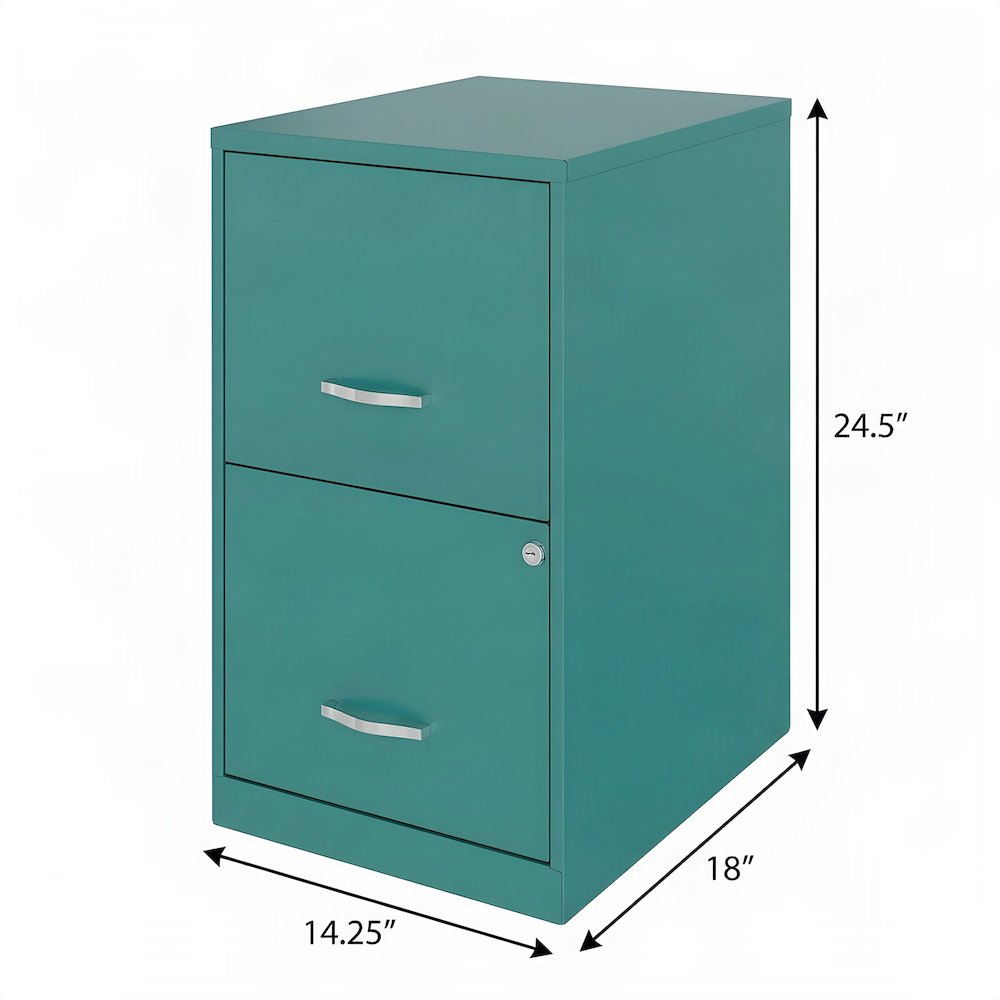 Bison Office 2-Drawer Metal Vertical File Organizer with Letter Width, Teal