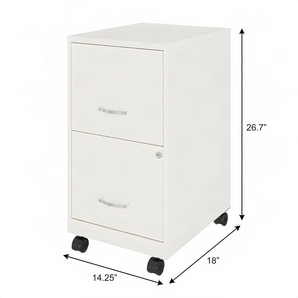 Bison Office Steel Vertical File Organizer with 2 Drawers, Pearl White