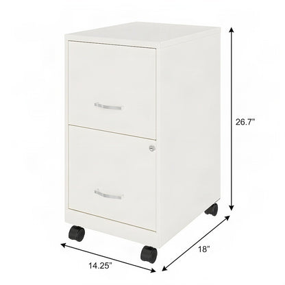 Bison Office Steel Vertical File Organizer with 2 Drawers, Pearl White