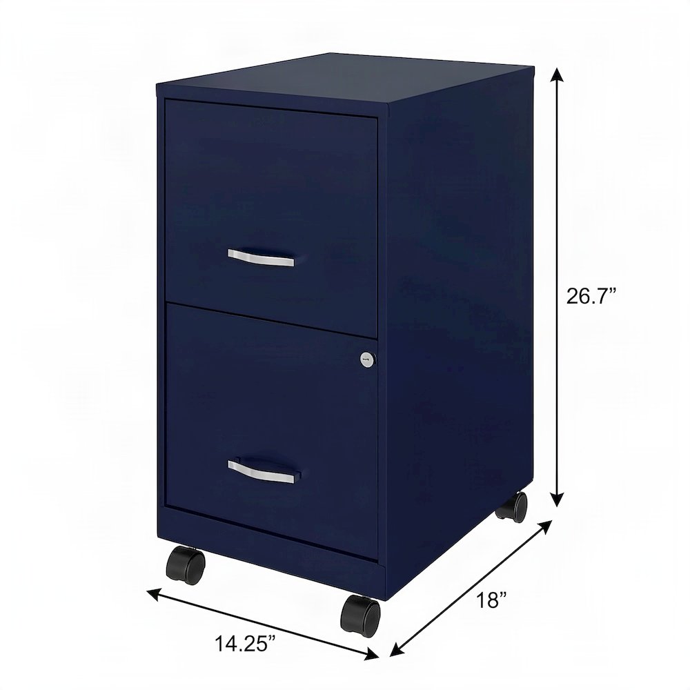 Bison Office Steel Vertical File Organizer with 2 Drawers, Navy