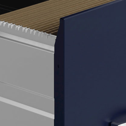 Bison Office Steel Vertical File Organizer with 2 Drawers, Navy