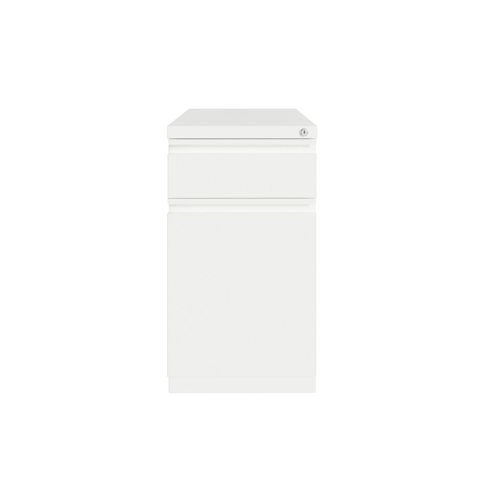 Hirsh 20" Deep Mobile File Cabinet 2 Drawer with XL Backpack Drawer, White