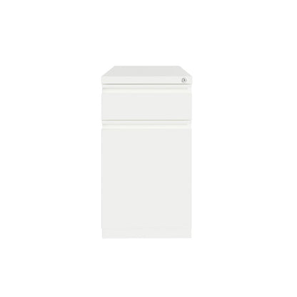 Hirsh 20" Deep Mobile File Cabinet 2 Drawer with XL Backpack Drawer, White