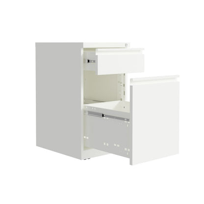 Hirsh 20" Deep Mobile File Cabinet 2 Drawer with XL Backpack Drawer, White