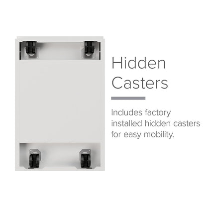Hirsh 20" Deep Mobile File Cabinet 2 Drawer with XL Backpack Drawer, White