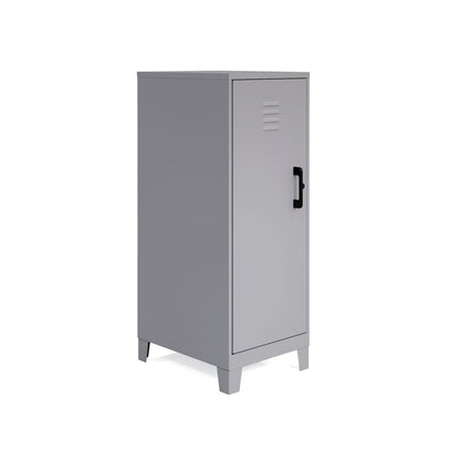 42.5" High 3-Shelf Storage Locker Cabinet, Riser Legs, Arctic Silver