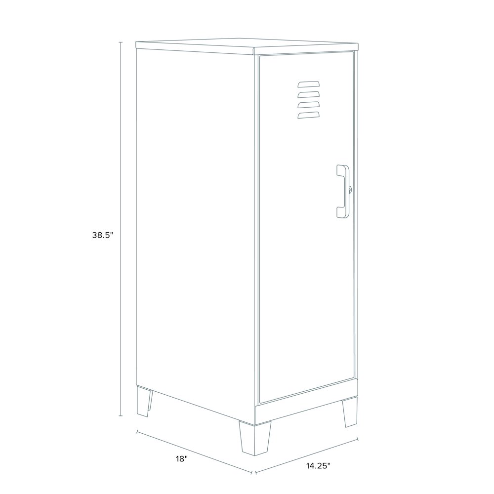 42.5" High 3-Shelf Storage Locker Cabinet, Riser Legs, Arctic Silver