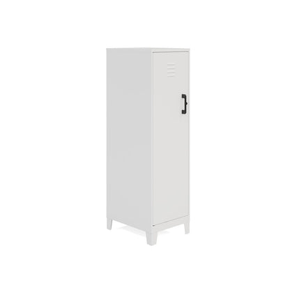 53.38" High 4-Shelf Storage Locker Cabinet, Riser Legs, Pearl White