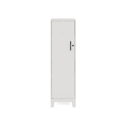 53.38" High 4-Shelf Storage Locker Cabinet, Riser Legs, Pearl White