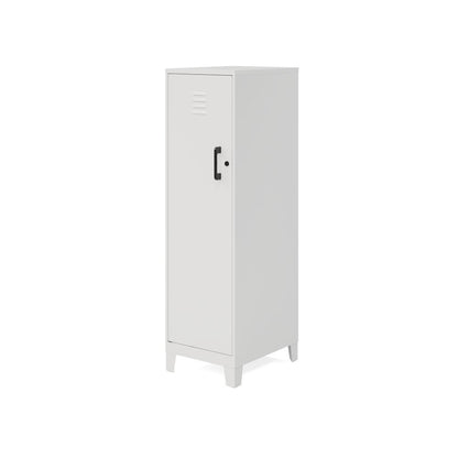 53.38" High 4-Shelf Storage Locker Cabinet, Riser Legs, Pearl White