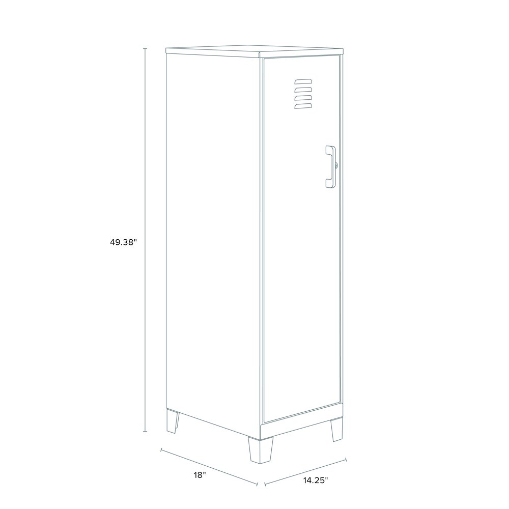 53.38" High 4-Shelf Storage Locker Cabinet, Riser Legs, Pearl White