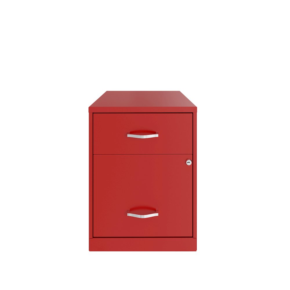 18" Deep 2-Drawer Letter Vertical File Cabinet, Accessory Drawer, Lava Red