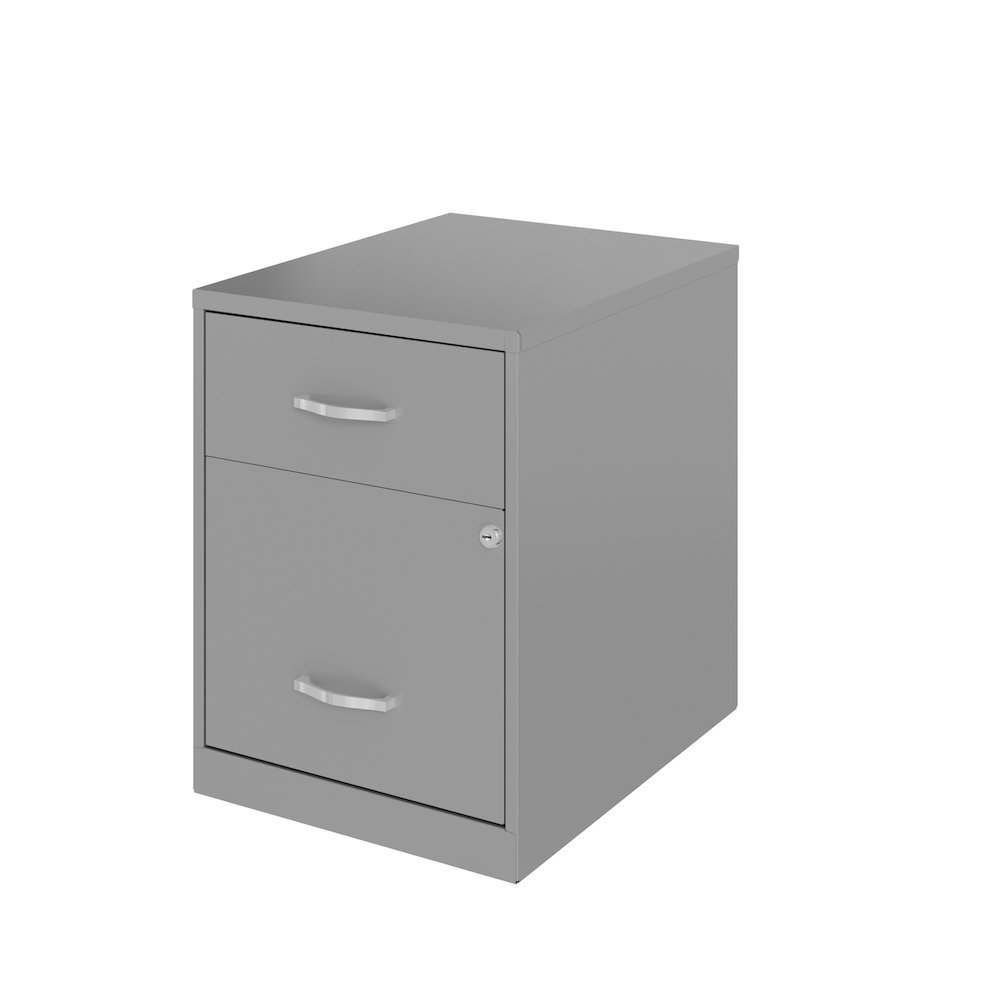 18" Deep 2-Drawer Letter Vertical File Cabinet, Accessory, Arctic Silver