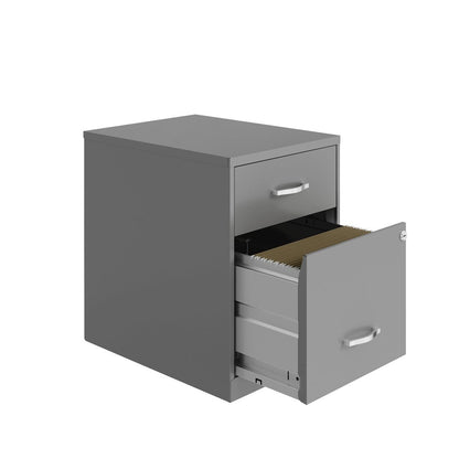 18" Deep 2-Drawer Letter Vertical File Cabinet, Accessory, Arctic Silver