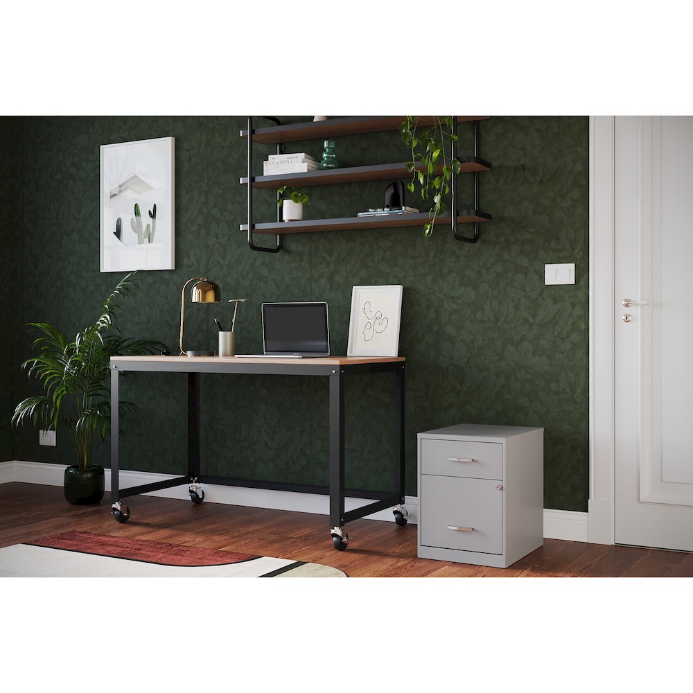 18" Deep 2-Drawer Letter Vertical File Cabinet, Accessory, Arctic Silver