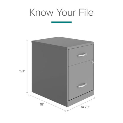 18" Deep 2-Drawer Letter Vertical File Cabinet, Accessory, Arctic Silver
