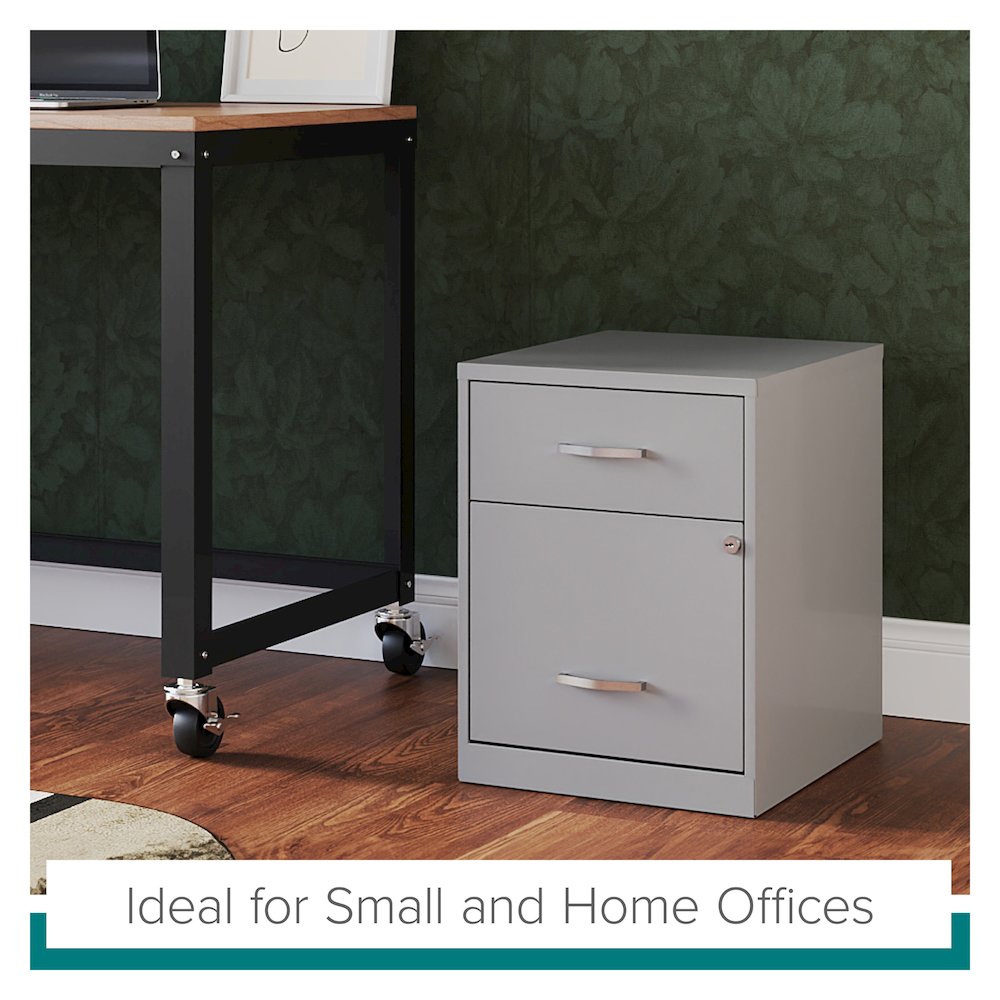 18" Deep 2-Drawer Letter Vertical File Cabinet, Accessory, Arctic Silver