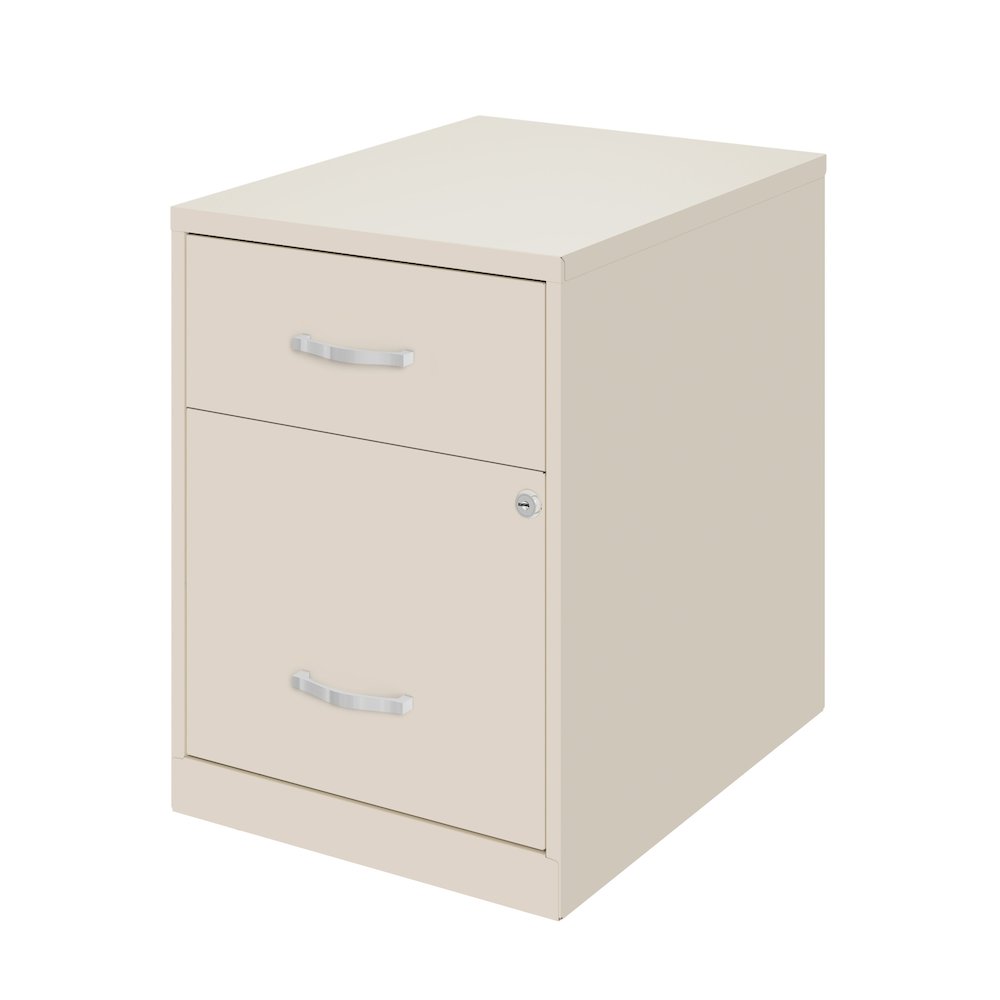 18" Deep 2-Drawer Letter Vertical File Cabinet, Accessory Drawer, Stone