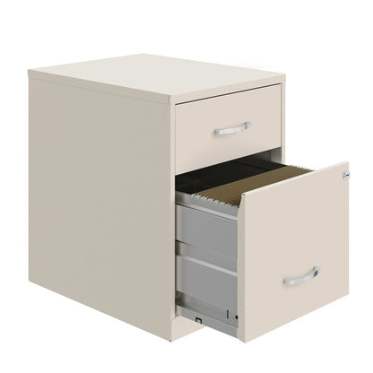 18" Deep 2-Drawer Letter Vertical File Cabinet, Accessory Drawer, Stone