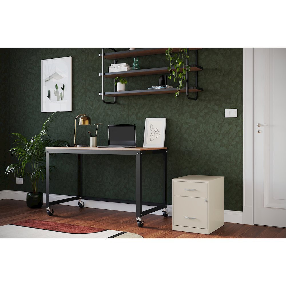 18" Deep 2-Drawer Letter Vertical File Cabinet, Accessory Drawer, Stone