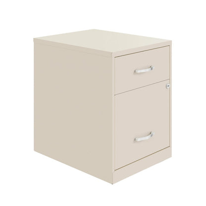 18" Deep 2-Drawer Letter Vertical File Cabinet, Accessory Drawer, Stone