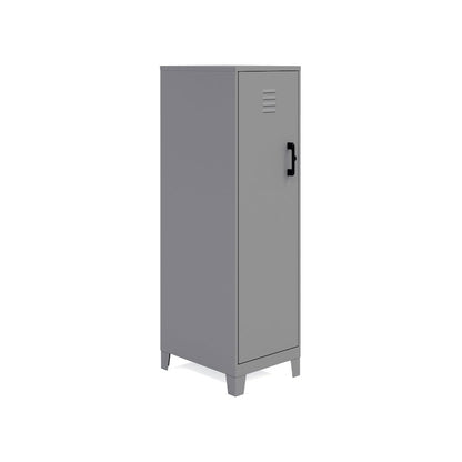 53.38" High 4-Shelf Storage Locker Cabinet, Riser Legs, Arctic Silver