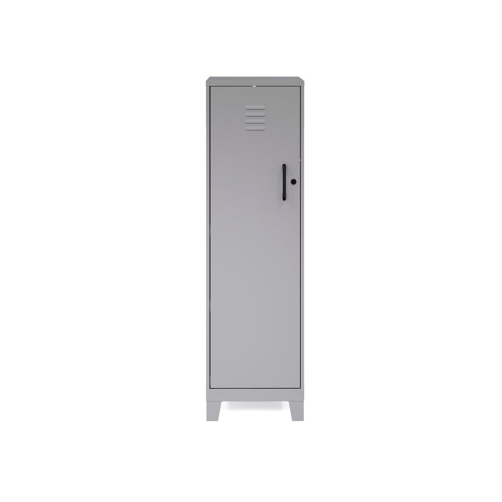 53.38" High 4-Shelf Storage Locker Cabinet, Riser Legs, Arctic Silver