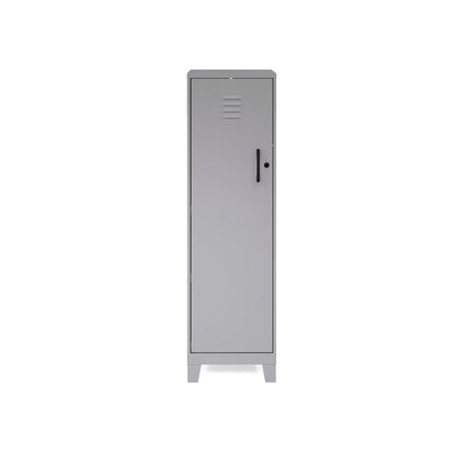 53.38" High 4-Shelf Storage Locker Cabinet, Riser Legs, Arctic Silver
