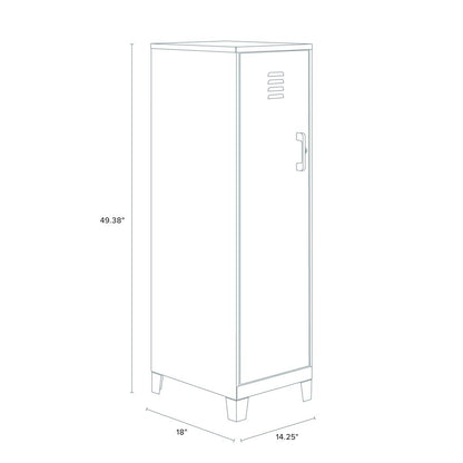 53.38" High 4-Shelf Storage Locker Cabinet, Riser Legs, Arctic Silver