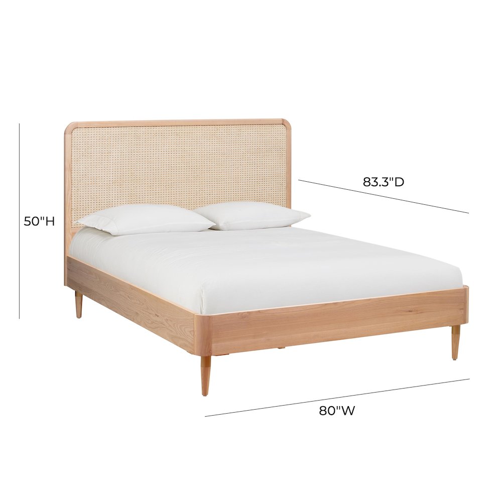 Carmen Natural Ash and Cane Bed in King