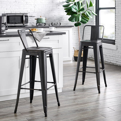 Modern Industrial Costal Metal Barstools
