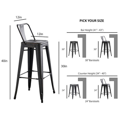 Modern Industrial Costal Metal Barstools