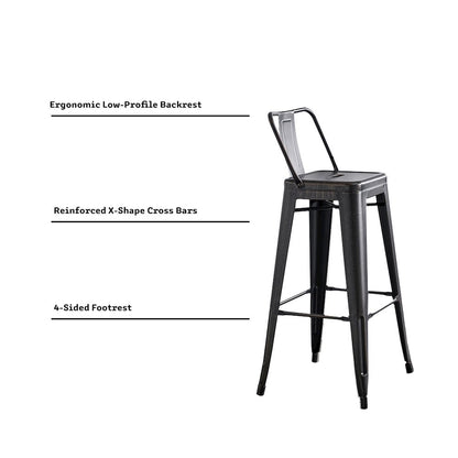 Modern Industrial Costal Metal Barstools
