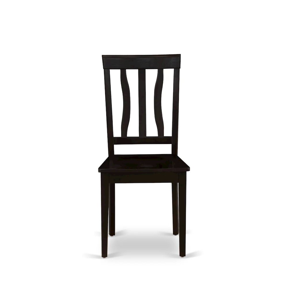 Antique Dining Room Chairs - Slat Back Wooden Seat Chairs, Set of 2