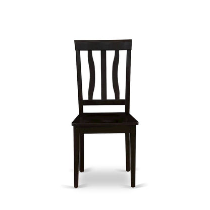 Antique Dining Room Chairs - Slat Back Wooden Seat Chairs, Set of 2