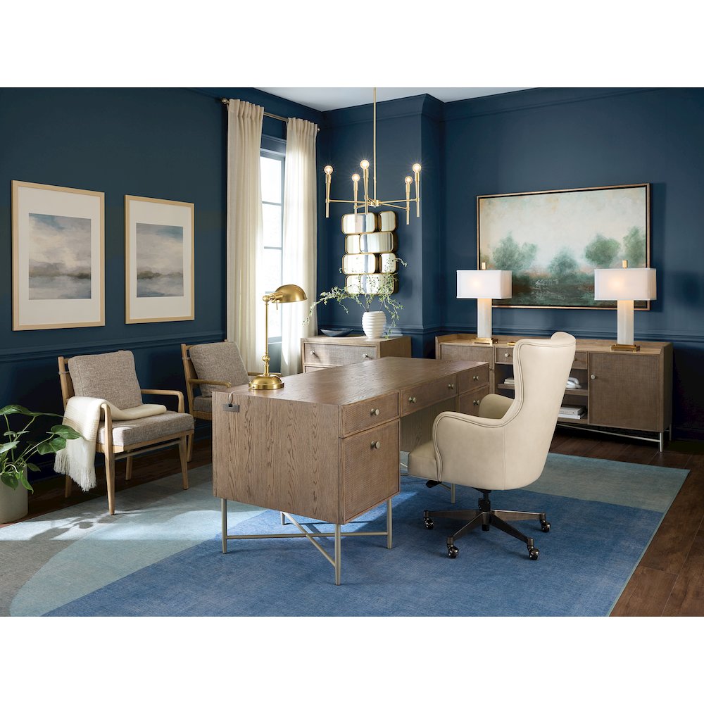 Sonnet Executive Desk in Medium Brown Wood by Hooker Furnishings
