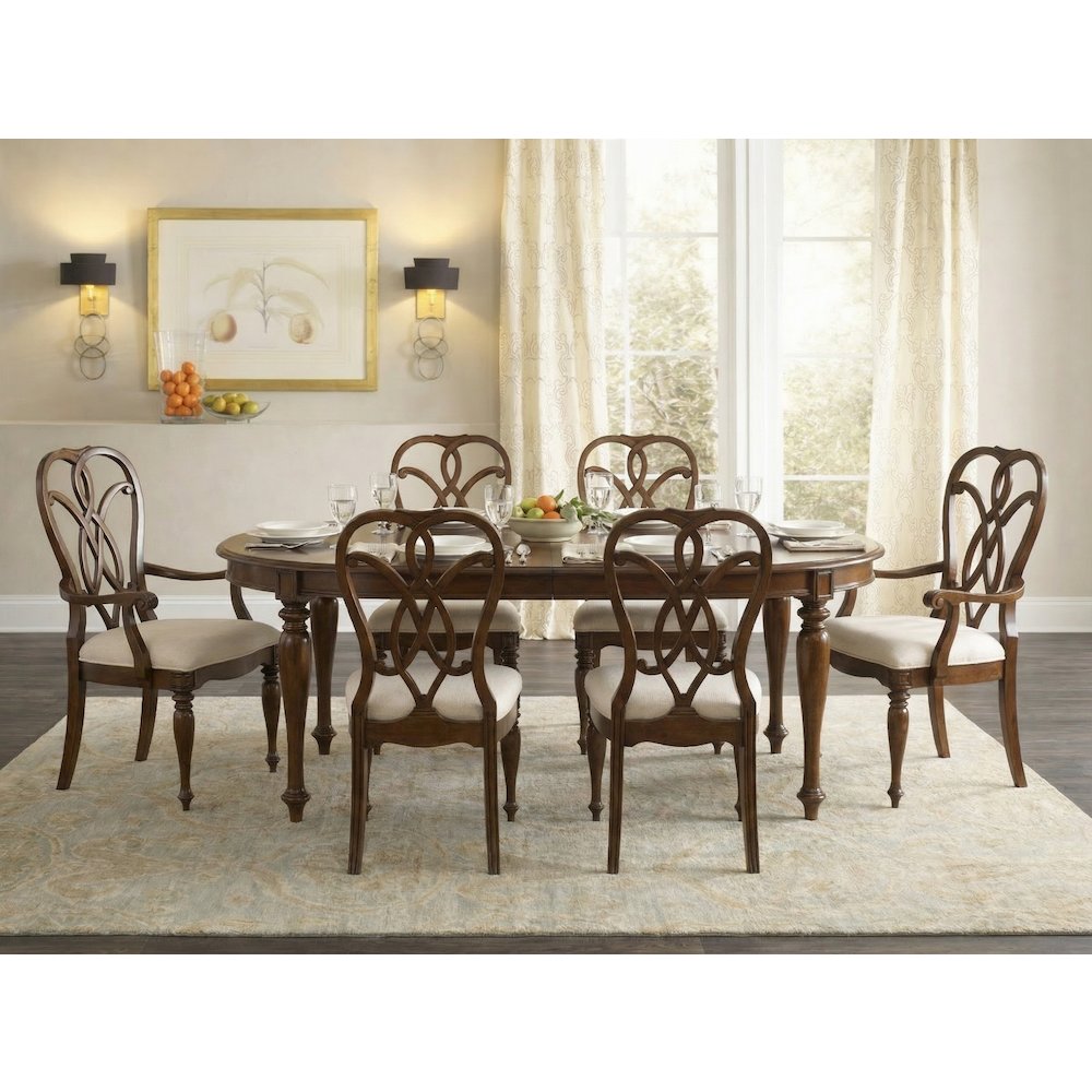 Hooker Furniture Leesburg Splatback Dining Arm Chair in Mahogany
