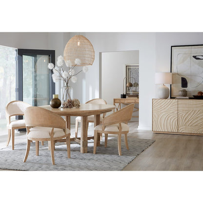 Retreat Cane Barrel Back Fabric Upholstered Chair in Beige by Hooker Furniture