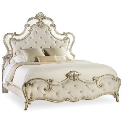 Hooker Furniture Sanctuary Upholstered California King Bed in Silver