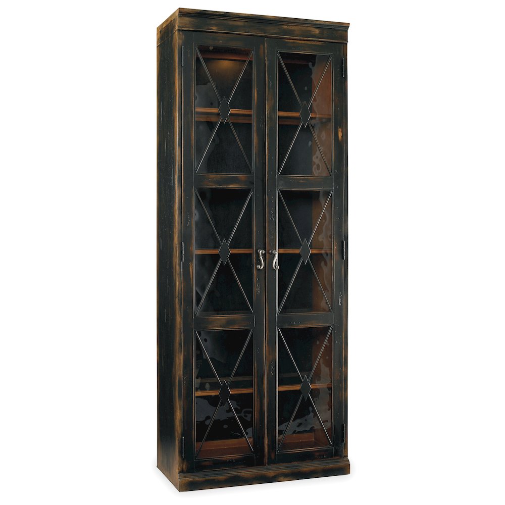Sanctuary Two-Door Thin Display Cabinet - Ebony