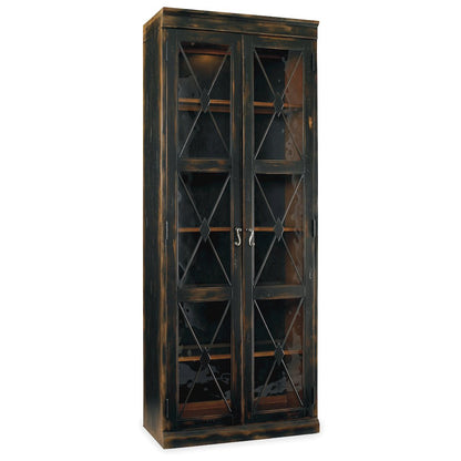 Sanctuary Two-Door Thin Display Cabinet - Ebony