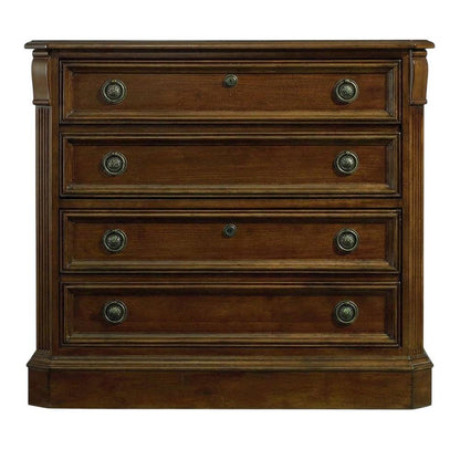 Cherry Veneer Lateral File Cabinet, Traditional, Brown