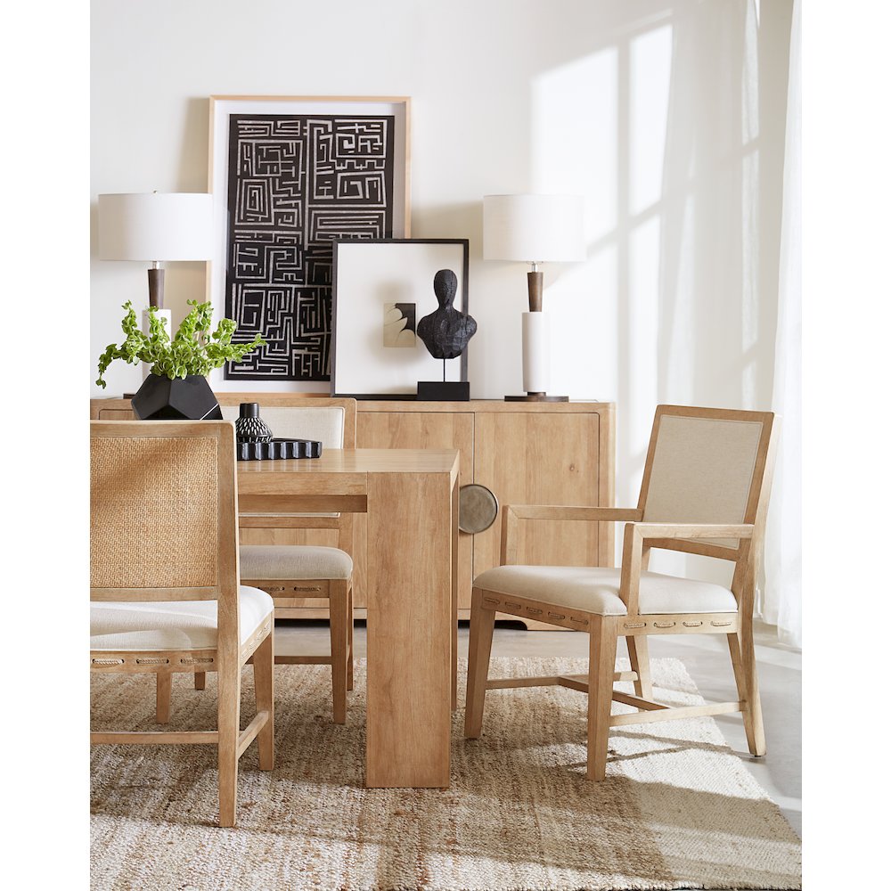 Retreat Cane Back Fabric Upholstered Side Chair in Beige by Hooker Furniture